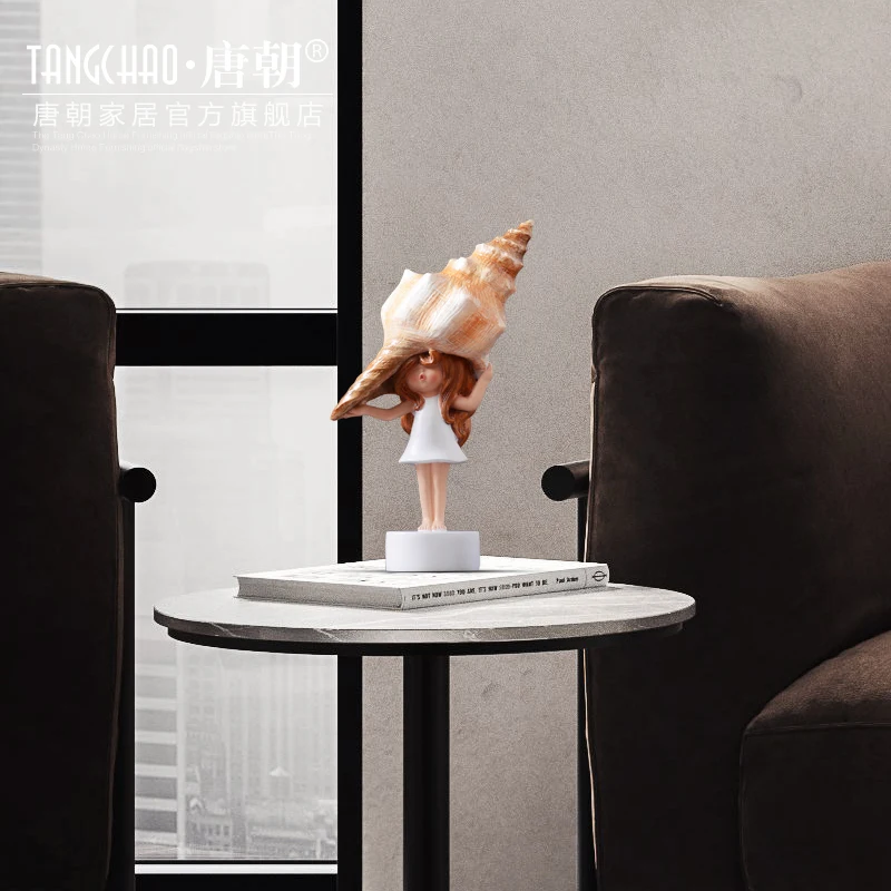  Tang Dynasty Home Designer Modern Simple Conch Girl Arrangement Living Room Model Bedroom Decoratio - 4000313363149