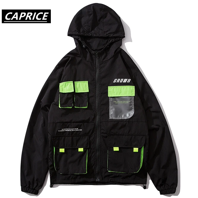 CAPRICE, много карманов, рабочая одежда, стильная куртка для мужчин, уличная, с капюшоном, ветровка, пальто для мужчин, осень, мужская куртка, модная верхняя одежда