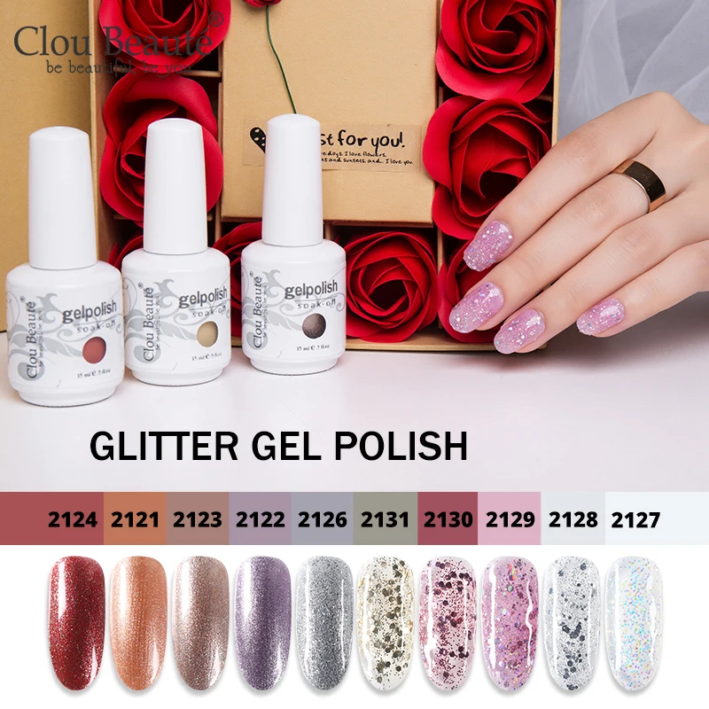 Набор гелевых лаков Clou Beaute, 10 шт., полуперманентный Гель-лак vernis, УФ и светодиодные гель-лаки, гибридный долговечный Гель-лак для ногтей, набор блестящих гелей - Цвет: 10