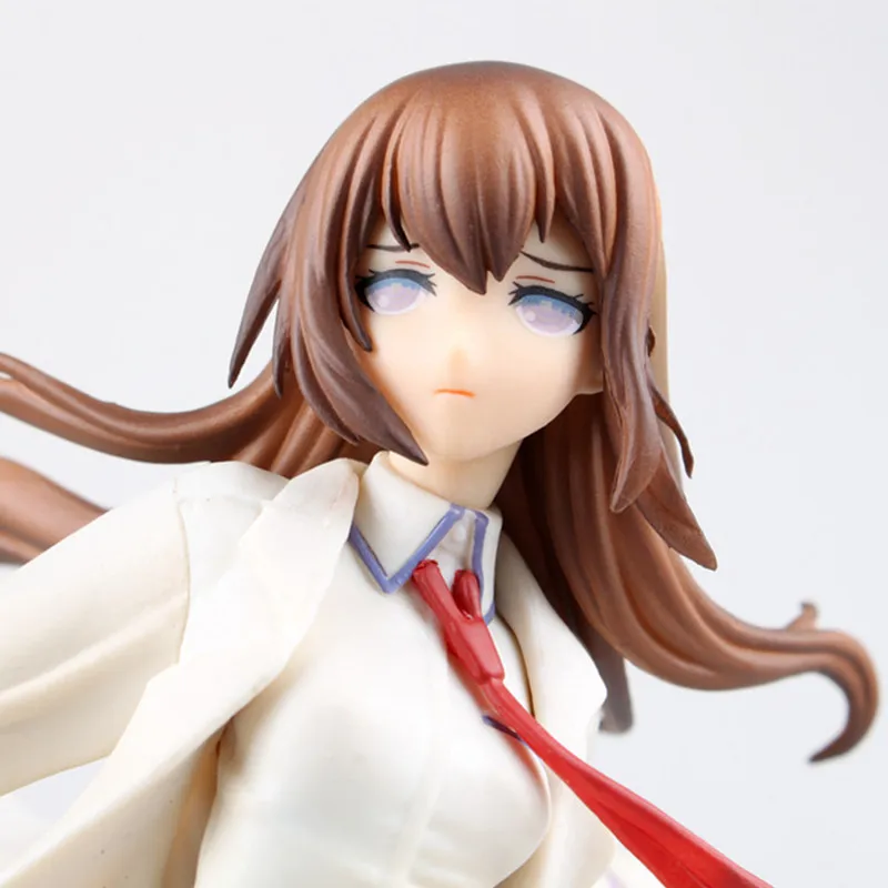 Аниме Фигурка 25 см Steins Gate Makise Kurisu белый ПВХ пальто фигурка Модель Коллекционная игрушка A235