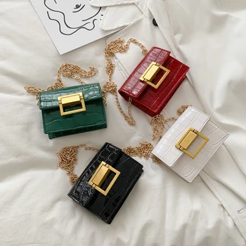 

Leather Stone Pattern Messenger Bag Fashion Women Wallet Chain Shoulder Handbags Chain Elegant Crossbody Shoulder Bag