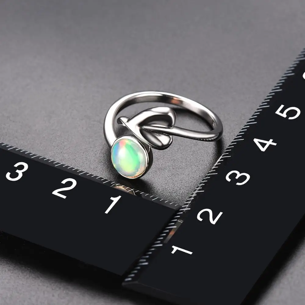 Hutang 0.85ct натуральный опал Обручение плотное кольцо 925 пробы Серебряное кольцо с драгоценным камнем, элегантное Ювелирное Украшение для Для женщин Подарки, Новое поступление