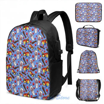 

My Favourite Things - Kiwiana (Blue) USB Charge Backpack men School bags Women bag Travel laptop bag
