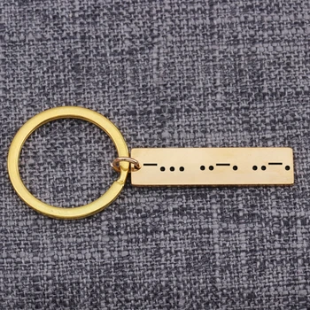 

Hand Stamped Good Friends Morse Code Engraved Private Message Friendship Keychain BBF Gifts Keychain Chaveiros Keytag Porte Clef