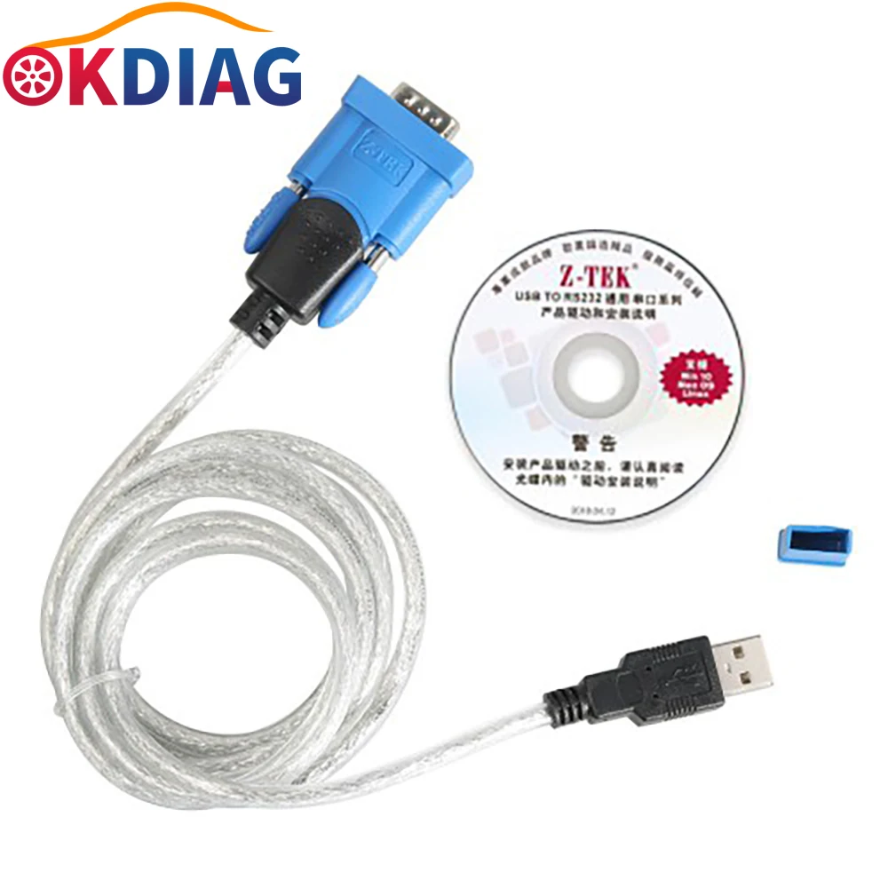 2021 Z-TEK USB1.1 для RS232 преобразование разъем USB Rs232 OBD2 кабелем и разъемом HDS/MBC3/NEC