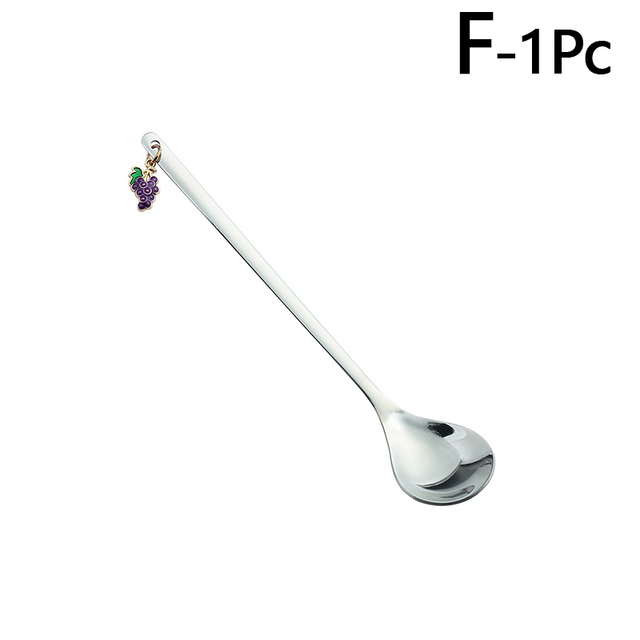 Fruit Pendant Coffee Spoons Teaspoon Mixing Stirring Dessert Spoon Table Decor Christmas Party Gift Kitchen Tool