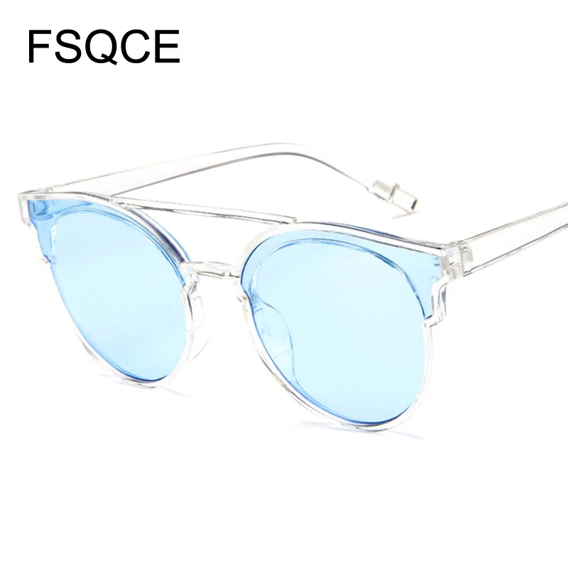 Большие солнцезащитные очки,, модные солнцезащитные очки кошачий глаз, женские классические брендовые дизайнерские женские солнцезащитные очки с зеркальным покрытием в стиле панк - Цвет линз: C7Blue