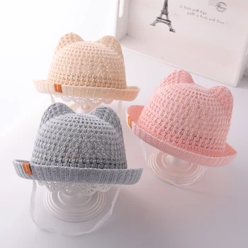 

Baby summer cute knitted hollow fisherman hat breathable sun hat cool hat tide