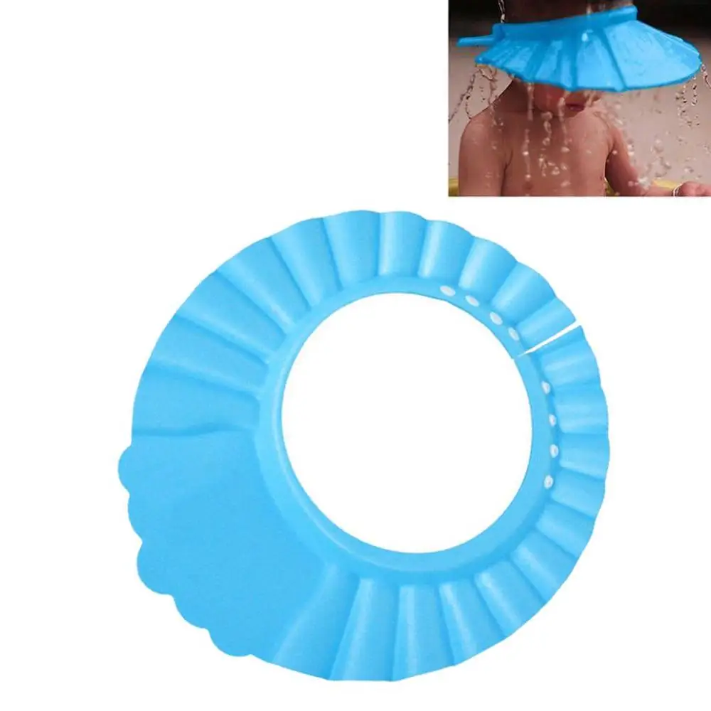 Children Kid Shampoo Bath Wash Hair Shield Hat Waterproof Baby Soft Ear protection Adjustable Baby Shower Cap Prevent Water Into - Цвет: Blue Shampoo Cap