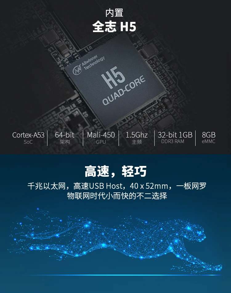 NanoPi NEO Plus2, Allwinner H5 макетная плата гигабитный Ethernet порт 1 Гб памяти, Wi-Fi Bluetooth