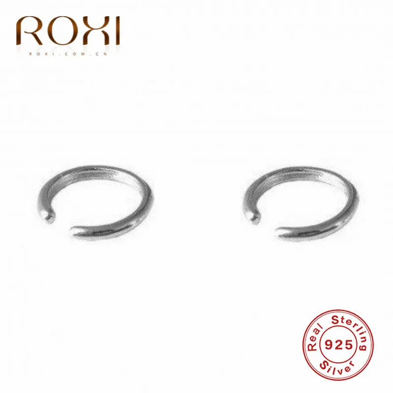 ROXI Simple 925 Sterling Silver Earrings for Women No Pierced Ear Cuff Wrap Earrings Round Circle Non-piercing Clip On Earrings