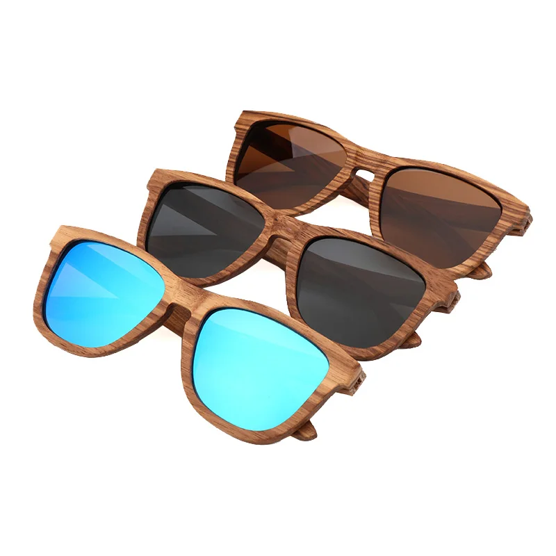 

Fashion Zebra Wooden Sunglasses Women Men Vintage Sun Glasses with Wooden Case Polarized UV400 with Travel