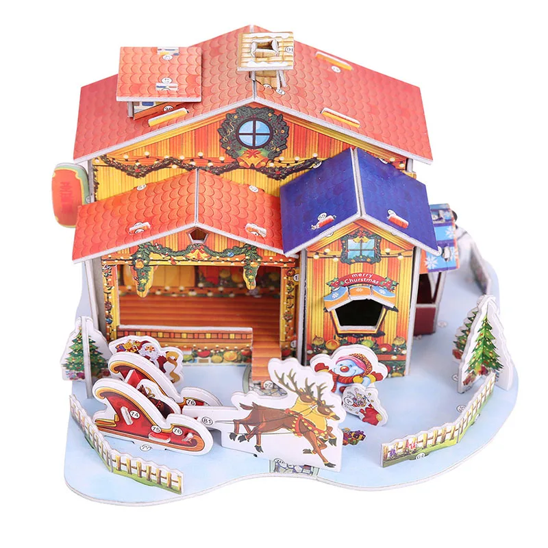 

Christmas Paper Toy Home & Living House Puzzle Christams gift Puzzle toy Home & Kitchen Home Cartoons