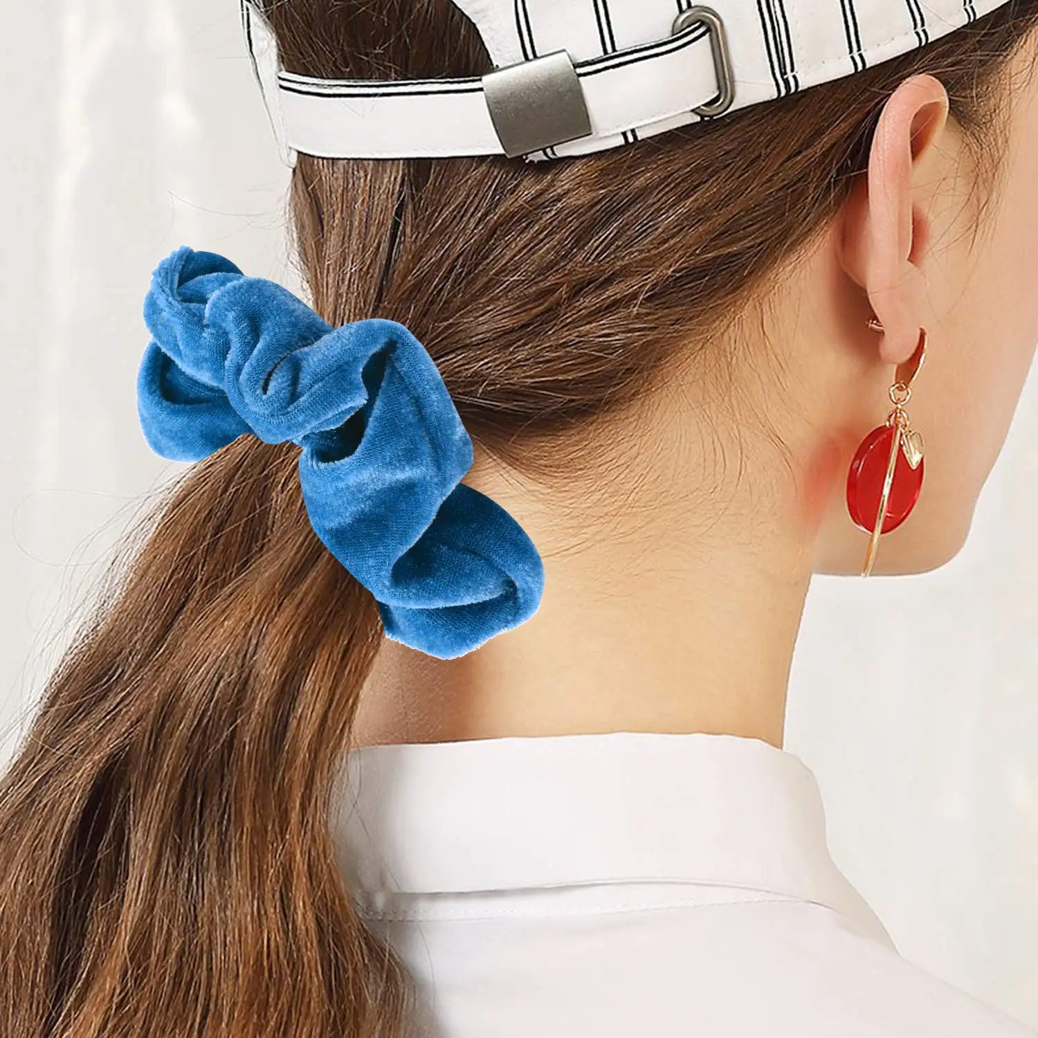 wide headbands for women Women Elegant Velvet Hair Scrunchie Elastic Hair Bands For Girls Solid Hair Rope Ponytail Holder Rubber Band Hair Accessories crocodile hair clips