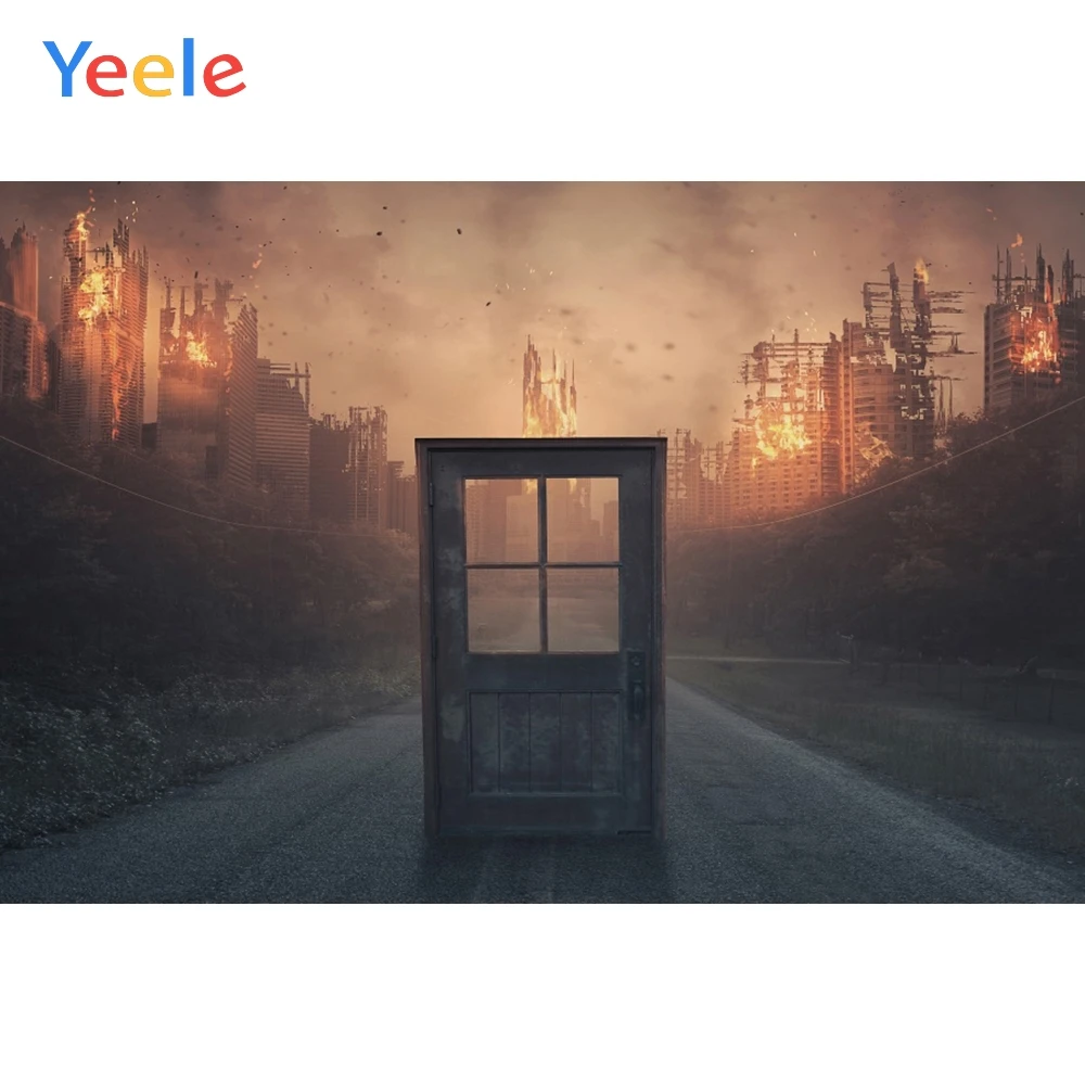 Дверь до конца Skyfall Fire Ruin Disaster фотосессия фотография фоны персонализированный