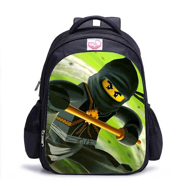 

16 Inch High Quality ninja Cartoon Backpack Kids Schoolbags Cool Children Student Boy School Bag lego Mochilas Sac A dos