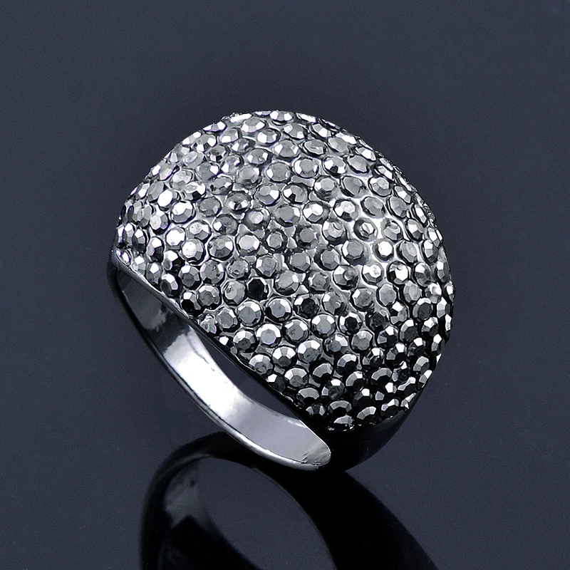 Full Cubic Zircon Stones Big Rings For Women Party Fashion Jewelry Female Accessories Hot Pink
