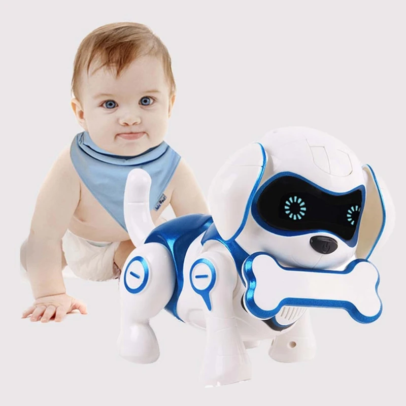 Perro Robot inteligente de animales para mascotas, juguete educativo para edades tempranas, con luces de respiración, música, baile, Robot