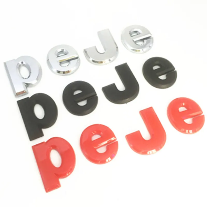 

ABS PeJe Car Front Head Hood Bonnet or Rear Tail Bumper Trunk Boot Mark Badge Emblem Logo Sticker 3D Car Styling Accessories 086