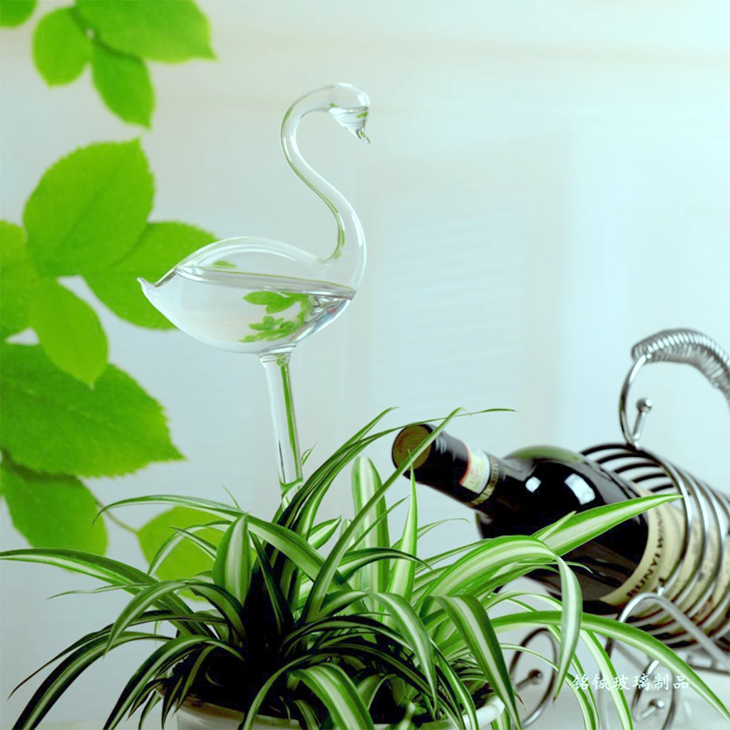 

Glass Self Watering Irrigation Spike Plant Flower Sprinkler Drip device-Swan