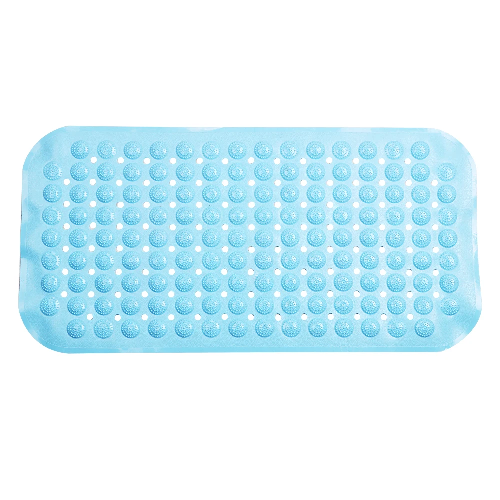 NICEYARD Soft PVC Rubber Bathroom Carpet With Suction Safety Mat for Kid Aged Foot Massage Non-Slip Bath Mat For Toilet Bathroom - Цвет: Light blue