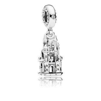 

Free Shipping Authentic 925 Sterling Silver Royal Castle Dangle Charm Fit Original Pandora Bracelet For Women DIY Jewelry Bead
