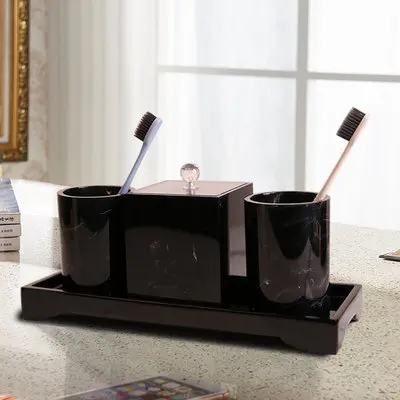 Porta Pietre Set Di Naturale, Set Di 6 Accessori Da Bagno, Include