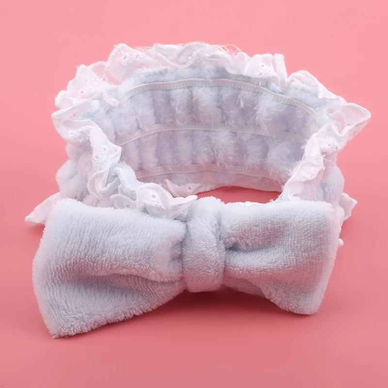 Модная Кружевная повязка на голову для мытья лица женские повязки волос с