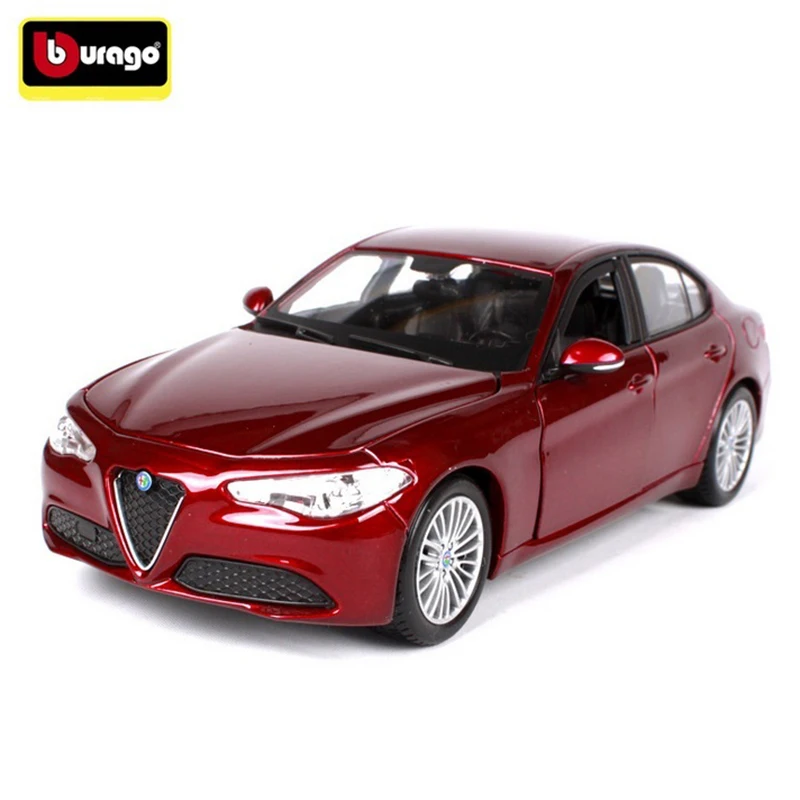 BBURAGO 1:24 Scale Diecast Red Alfa Romeo Red Sport Car Collection Model Toy