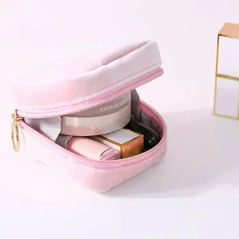 

Women Cosmetic Bags Velvet Lipstick Make Up Bag For Women Small Zipper Travel Handbag Toiletry Bag Portable Ladies Makeup Pouch