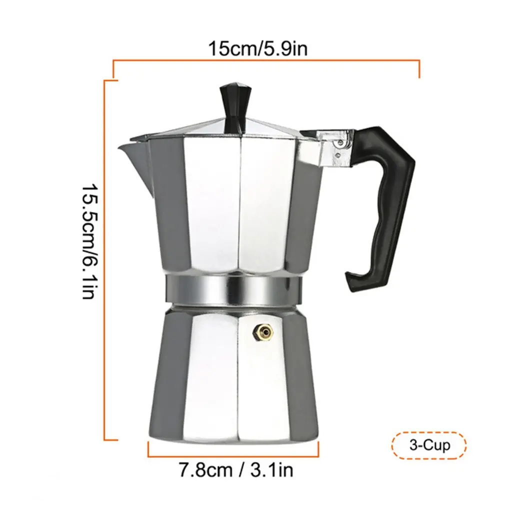 Алюминиевый кофейник 3Cup/6Cup/9Cup/12Cup кофеварка эспрессо Перколятор плита Mocha Чайник электрическая плита