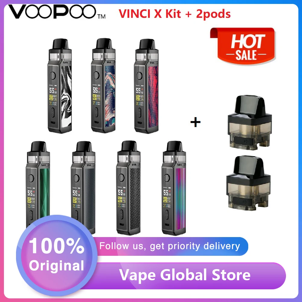 Комплект VOOPOO VINCI X 70W Pod 0 96 дюймовый экран и система с двумя катушками набор Vape