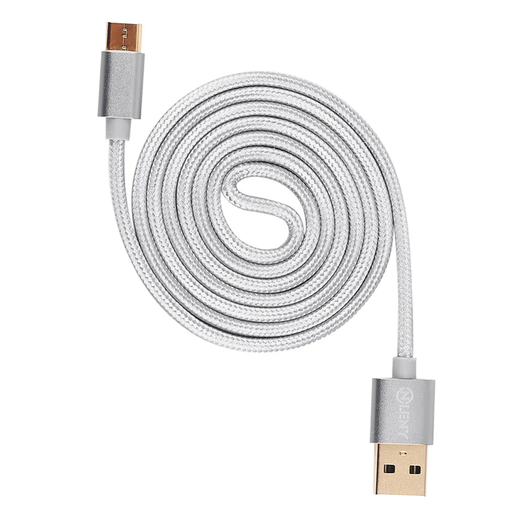 Silver 200cm Onleny usb type-C кабель с нейлоновой оплеткой для синхронизации данных и быстрой зарядки USB2.0 type-C кабель для зарядки USB кабель - Цвет: Silver 200cm