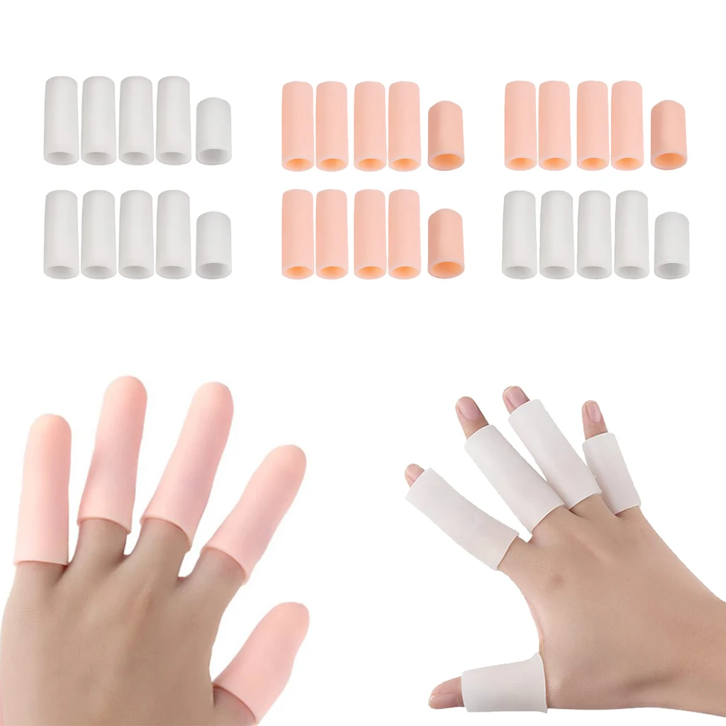 10pcs Cuttable Reusable Elastic Silicone Gel Toe Finger Caps Covers Sleeves Tubes