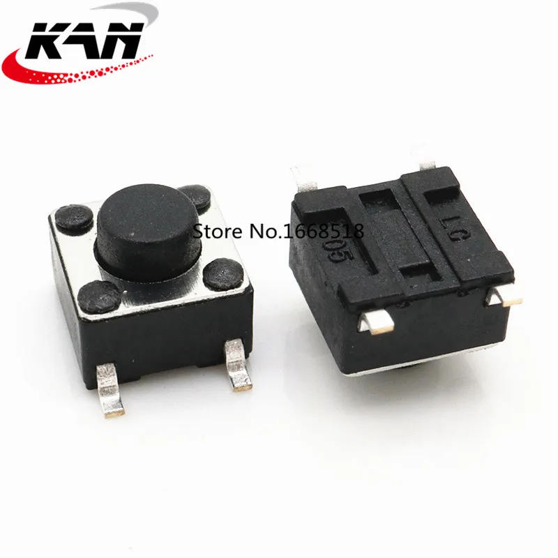 20 шт SMD 4PIN 6x6x4,3/5/6/7/8/9/10 мм микро, тактовый переключатель 0.5A с алюминиевой крышкой, 50В кнопочные переключатели 6x6x4,3 мм 6x6x5 мм 6x6x6 мм 6x6x7 мм 6x6x8 мм