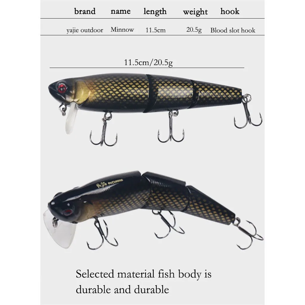 1 шт. приманка для рыбной ловли Minnow 4,9 дюймов мульти шарнирные секции Crankbait искусственная жесткая приманка басовый Троллинг Щука инструменты для ловли карпа 11
