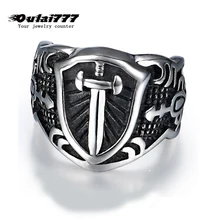Oulai777, мужские кольца, большие, нержавеющая сталь, подарки для мужчин, в стиле панк, чип-хоп, мужское кольцо с мечом, античное кольцо с печаткой, Артура, меч-слион
