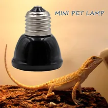 Mini Nero Pet lampada di Riscaldamento A Raggi Infrarossi In Ceramica Emettitore di Calore Luce Della Lampadina Chioccia Polli Lampada Rettile 25/50/ 75/100W