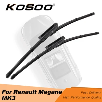

KOSOO For Renault Megane MK3 Hatchback/CC/Tourer/Coupe 2008 2009 2010 2011 2012 2013 2014 2015 2016 Auto Rubber Wiper Blades