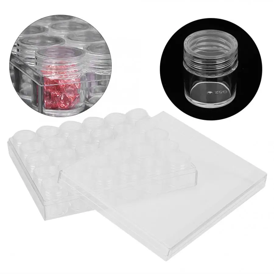 30 Slots Empty Nail Decoration Storage Box Rhinestones Powder Manicure Decor Organizer Rhinestones Box