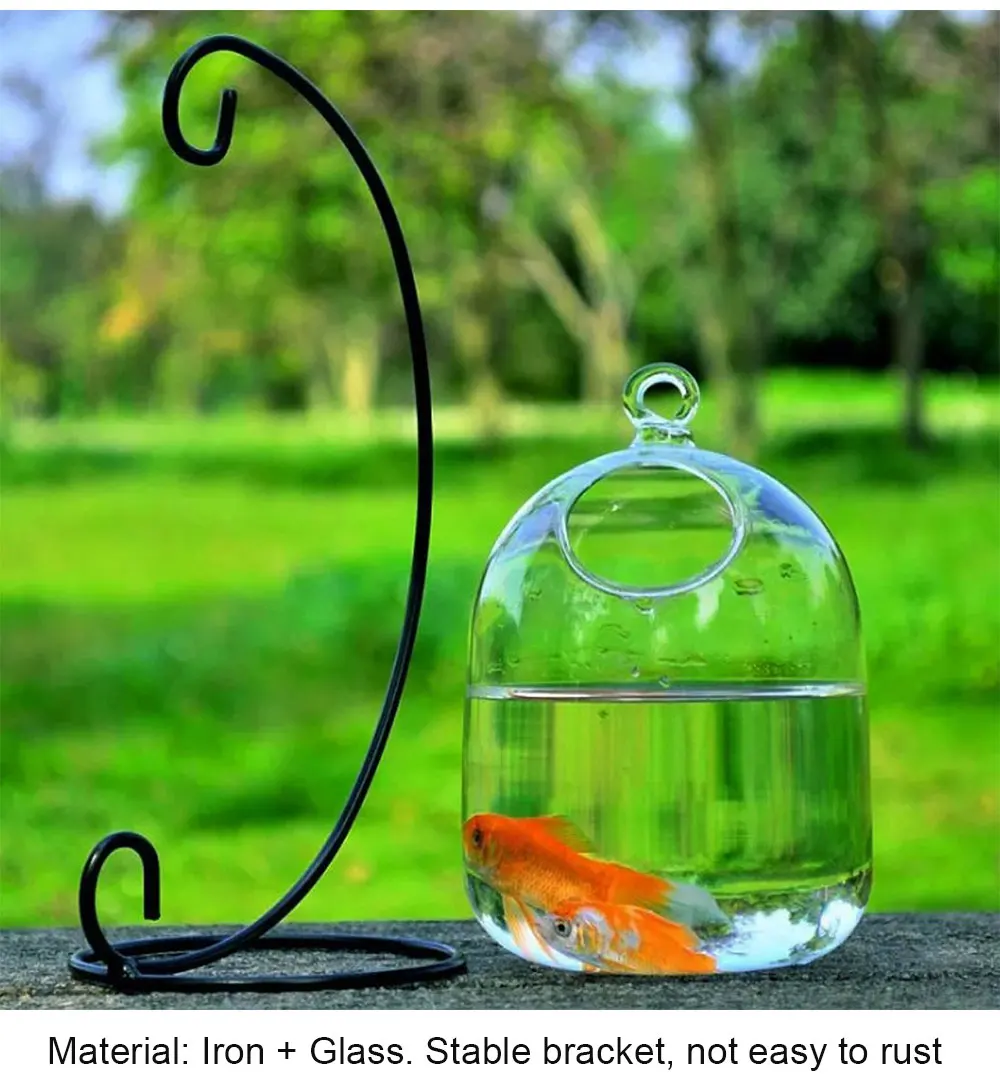 Настольная подвесная рыбка бачок чаша с подставкой маленькая столешница стеклянная ваза-аквариум мини аквариум для Betta рыба домашний декор