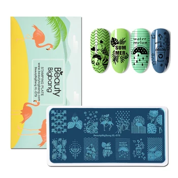 

BEAUTYBIGBANG Nail Art Stamping Template Animal Pattern Rectangle Image Plate Manicure Stencils