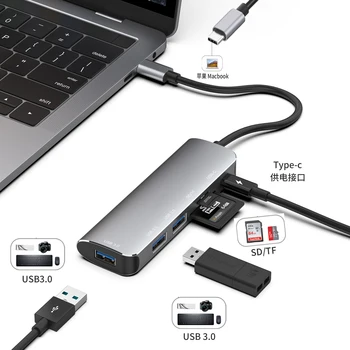 

USB Hub type-c multi-function dock station USB to USB 3.0 x 3 SD TF card reader + PD charger 4K HDMi Ugreen 30hz HUB to Multi