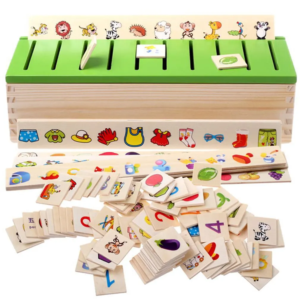 Mathematical Knowledge Classification Wood Box Cognitive Matching Kids Montessori Early Educational Learn Toy Gifts for Child