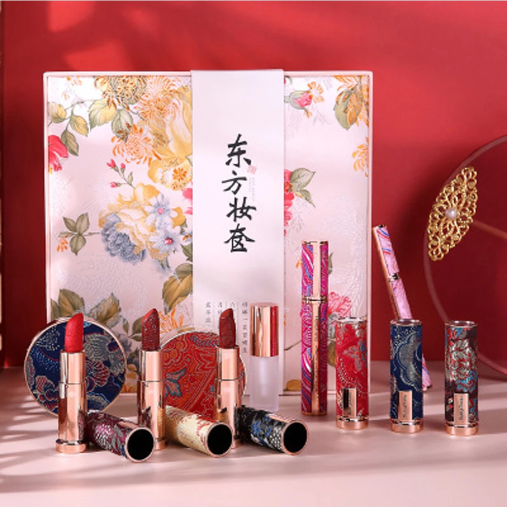 Sopro com Maquiagem Conjuntos Kit Cosméticos Sombra Batom Sobrancelha Lápis Lábio Gloss Escova pó 11 Pçs - Set 1 11 pçs set maquiagem conjuntos kit cosméticos