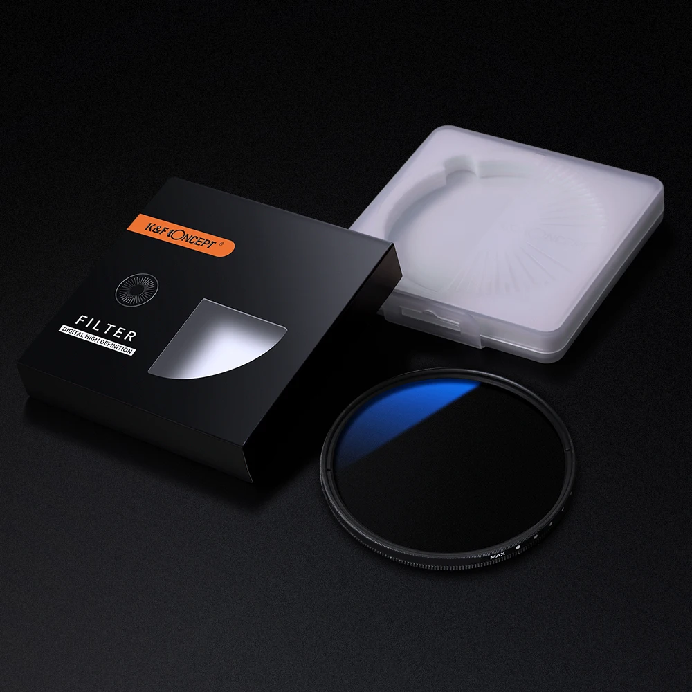 K&F CONCEPT ND2-ND400 Fader Variable ND Filter Multi Coated Adjustable Neutral Density 37-82mm Cleaning Cloth