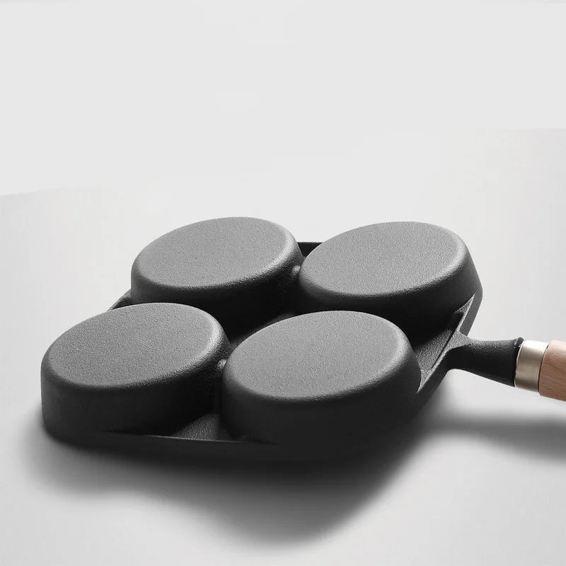 Frying Pan 4-in-1Thickening Iron Fried Egg Omelette Pan Non-stick No Oil-smoke Breakfast Pan Use for Gas& Induction Cooker