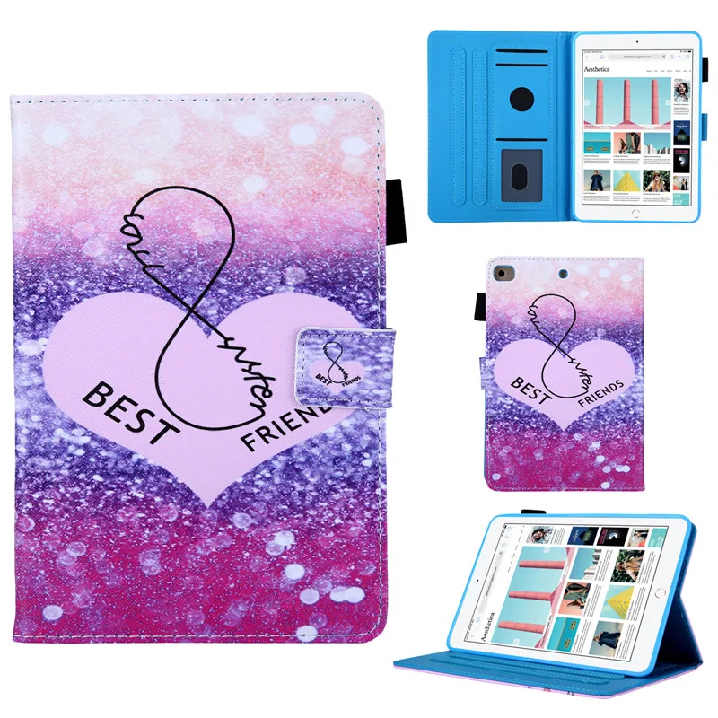 Для iPad mini 1 2 3 4 5 чехол с рисунком собаки кошки слона Чехол подставка кошелек для