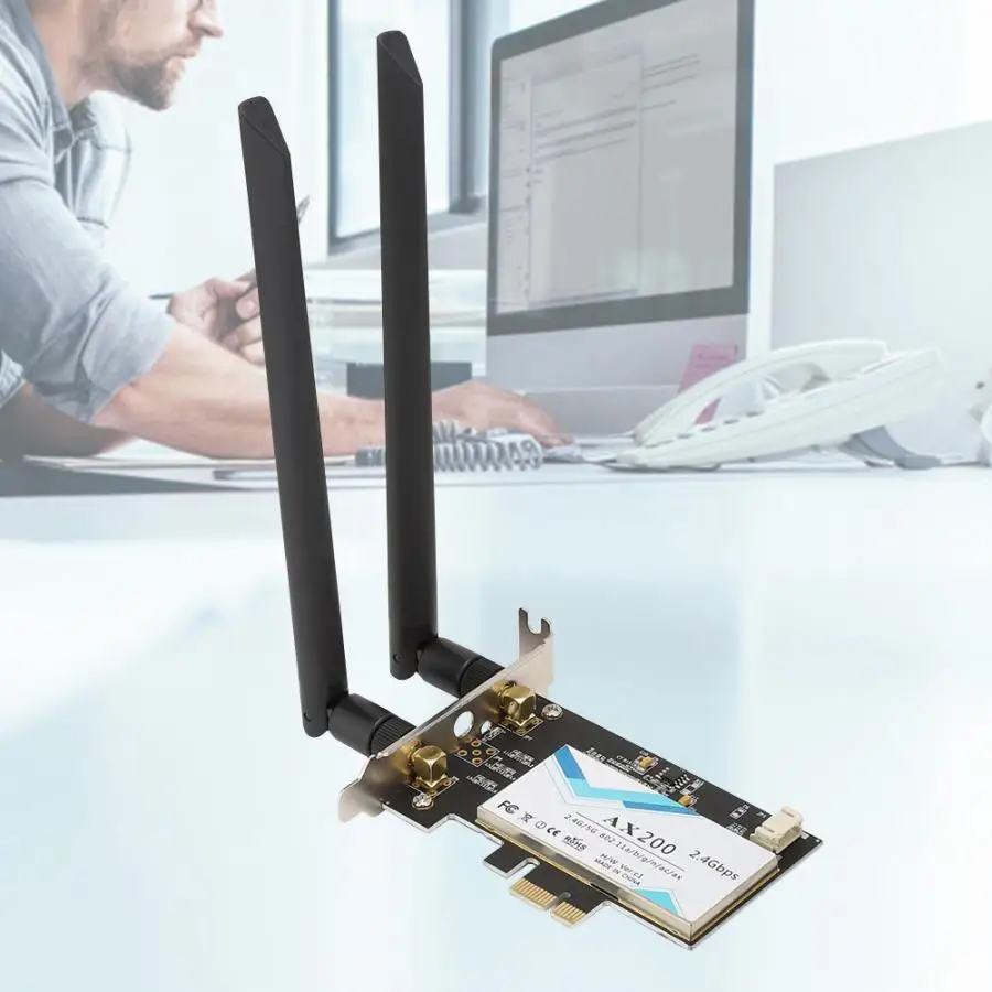 2400 Мбит/с PCI-E настольная сетевая карта для Intel AX200 802.11ax WiFi6 с Bluetooth 5,0 низкая перегородка настольная сетевая карта