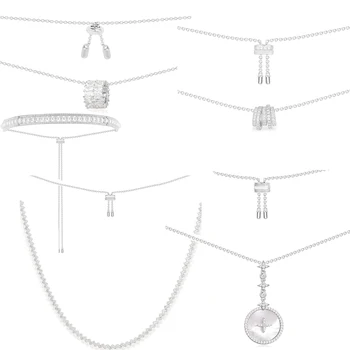 

MINA BEAR 2020Fashion cubic zirconia sterling silver necklace sweet romantic holiday gift charm light luxury temperament jewelry